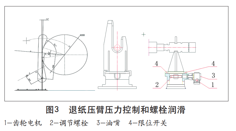 衛(wèi)生紙復卷機退壓臂壓力控制和螺栓潤滑